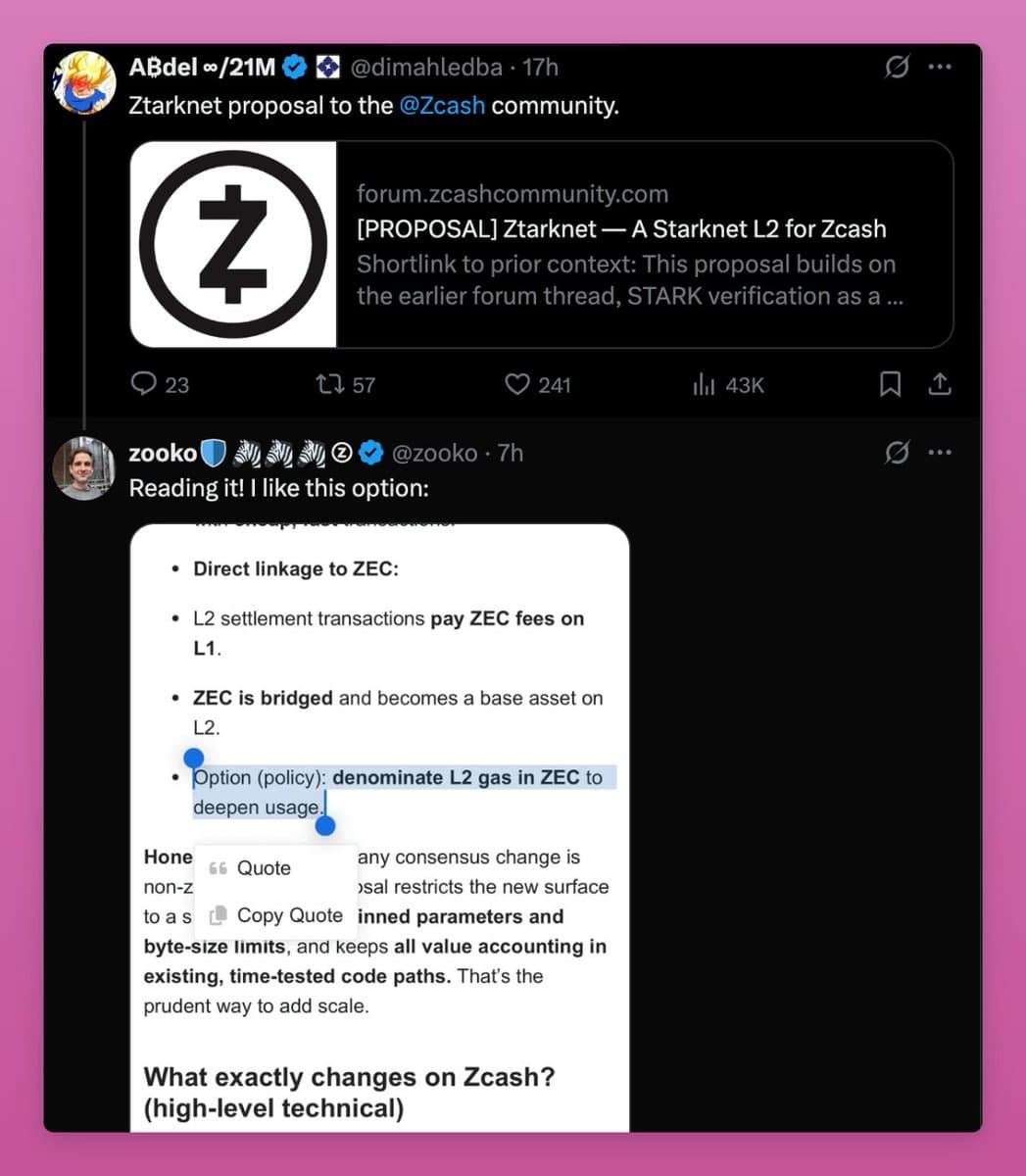 Image for Zcash Community Explores 'Ztarknet' Proposal to Merge Private Transactions with Starknet's Scalable DeFi