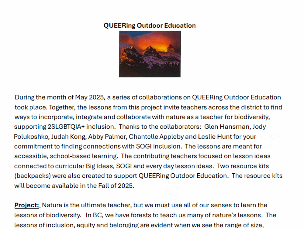 Image for OneBC Questions BC NDP Over "Queering Outdoor Education" Article for Teachers