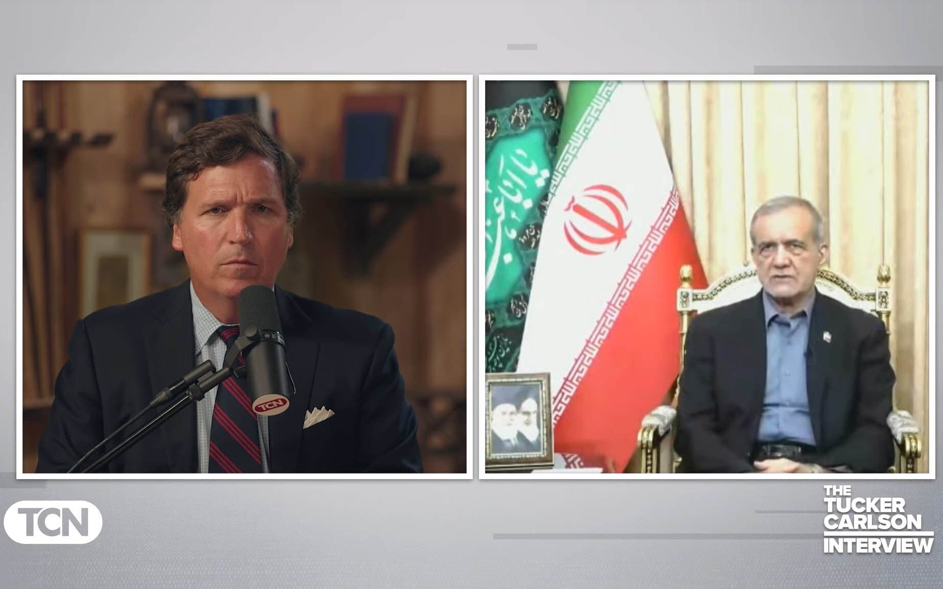 Image for Iranian President Pezeshkian Denies Official Fatwa Against Donald Trump in Carlson Interview