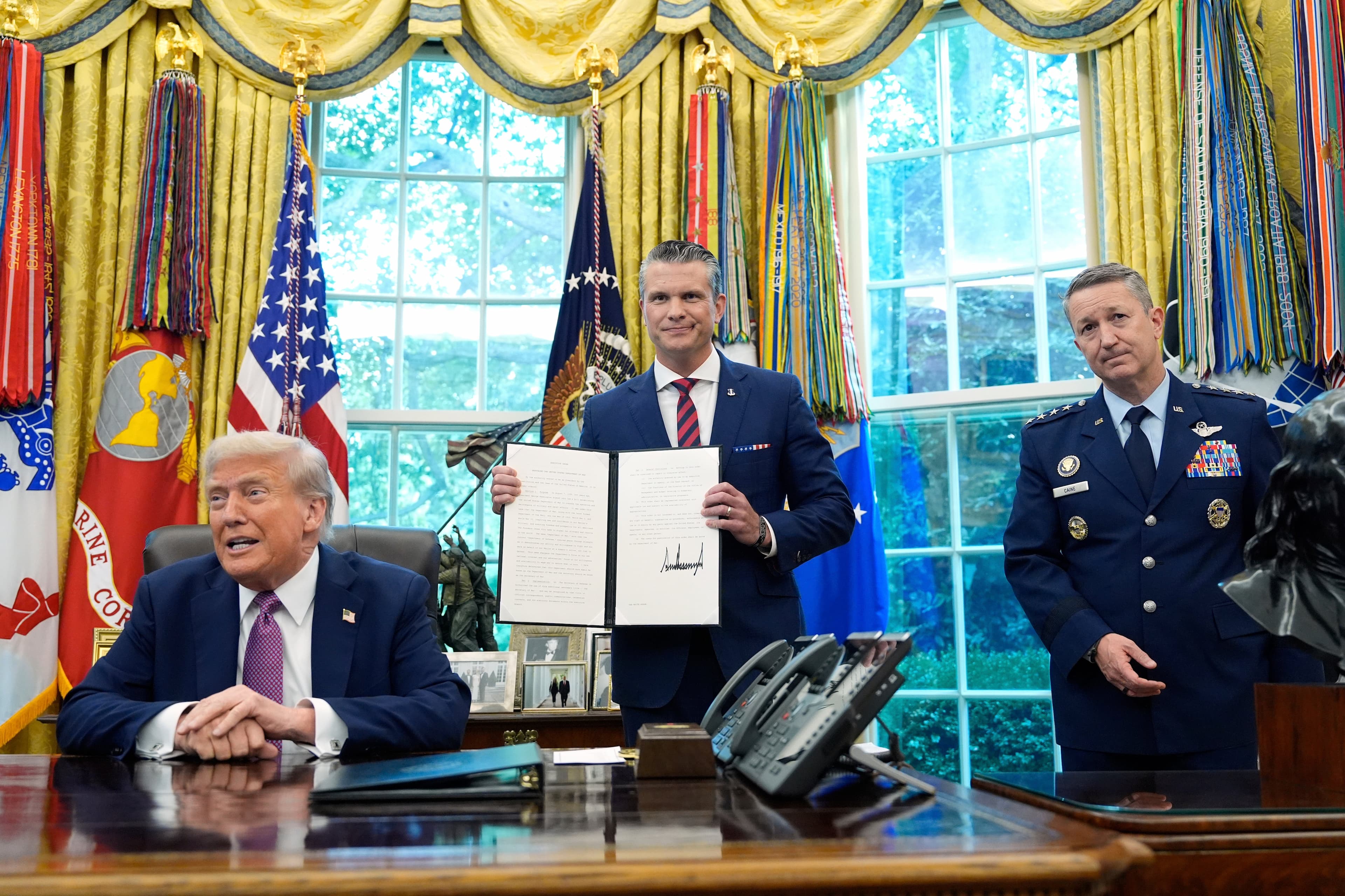 Image for Trump Designates 'Department of War' as Secondary Pentagon Title Amid Cost Concerns
