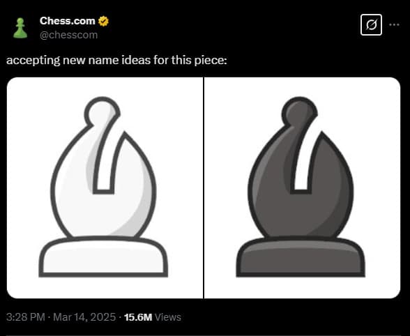 Image for Chess.com's Bishop Renaming Tweet Amasses 50 Million Views, Ignites Widespread Debate