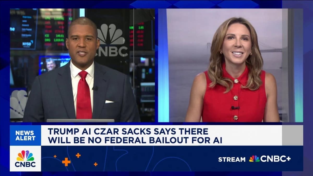 Image for Trump AI Czar Sacks Rules Out Federal AI Bailouts, Citing Five Major US Frontier Model Companies