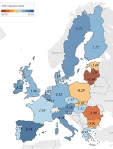 Image for European Migration Trends in 2022 Show Divergence Based on WWII History